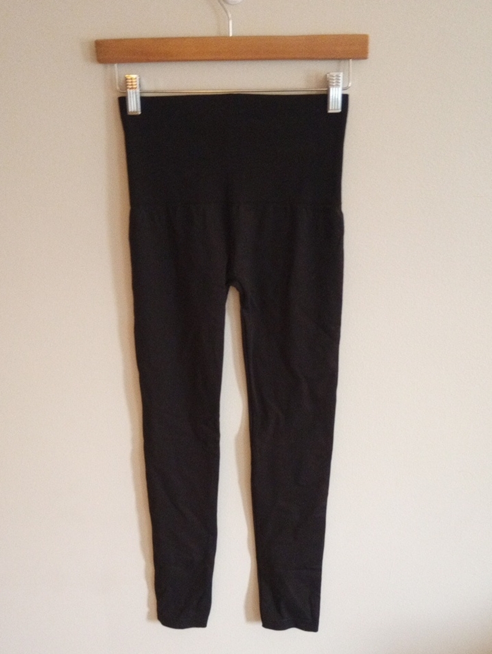 SPANX Black High-Waist Footless Leggings Size Large